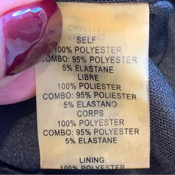 Vince Camuto Mock-Neck Chiffon Shift Dress Black Size 12 - Picture 10 of 13